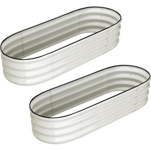 Raised Garden Bed Set of 2, 4.5x2x1.5FT Galvanized Raised Garden Bed,Planter Raised Beds Open Base with Edge and Glove for Vegetables Flowers Ground - 1 of 4