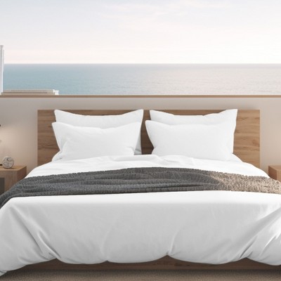 California King Bright White Cotton Sateen Deep Pocket Sheet Set