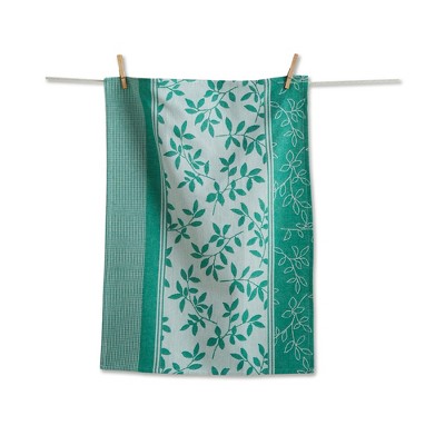 Tag Jacqura Liana Jacquard Tea Towel - Green Kitchen Towels, Everyday Dish Towels, Machine Wash & Dry, 28" x 20"