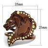 Slickblue Women's Ring Stainless Steel Coffee Tone IP Finish with Citrine Yellow Crystal Size 5-10 - 2 of 4