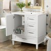 ALEXOUN 30" Solid Wood Freestanding Bathroom Vanity with Sink,Bathroom Storage Cabinet with Tip-Out Drawer & 3 Drawers and 1 Soft Closing Door - 4 of 4