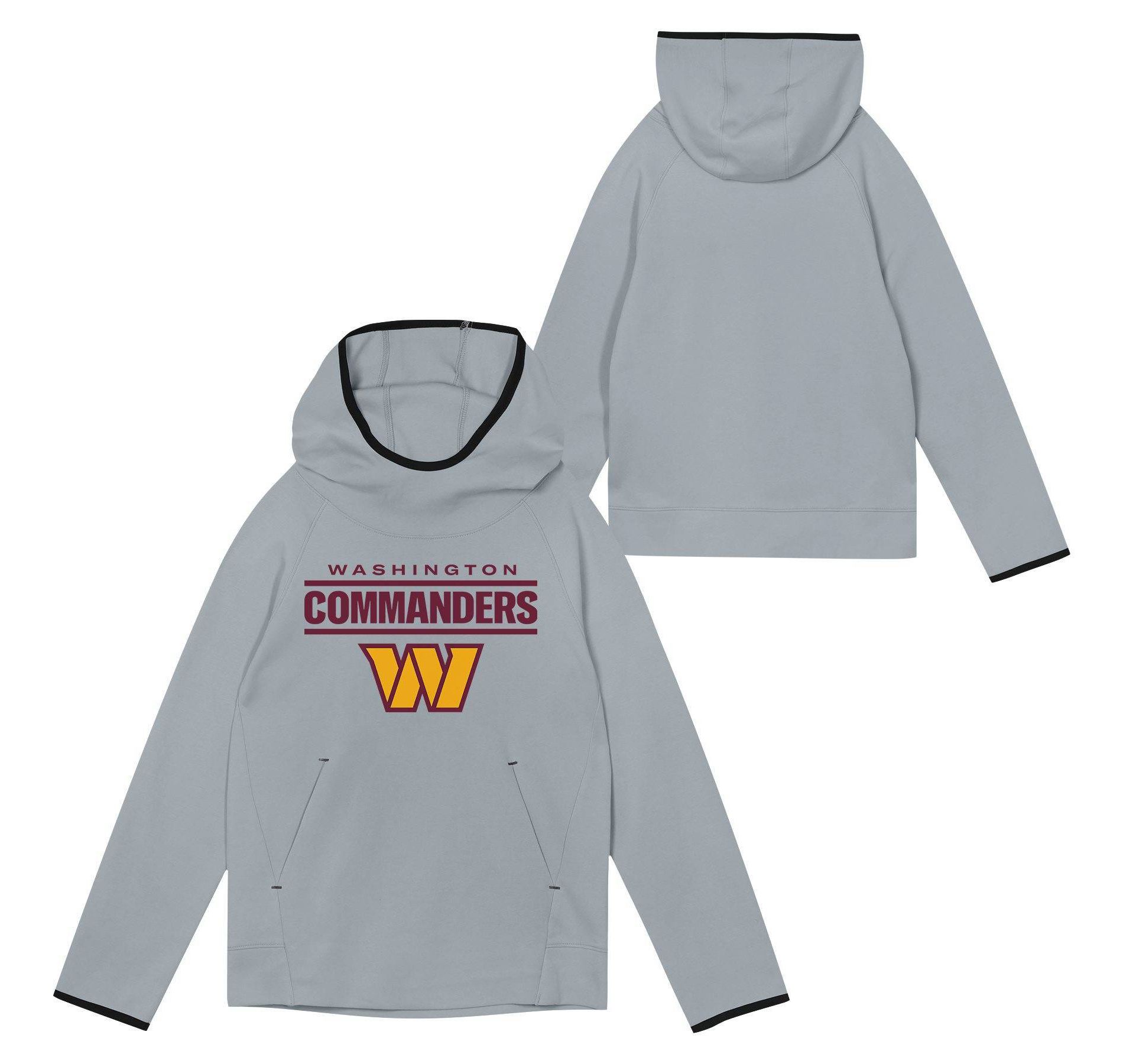NFL Washington Commanders Boys' Gray Performance Hooded Sweatshirt