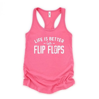 Simply Sage Market Women's Life Is Better In Flip Flops Graphic Racerback Tank