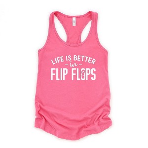 Simply Sage Market Women's Life Is Better In Flip Flops Graphic Racerback Tank - 1 of 3