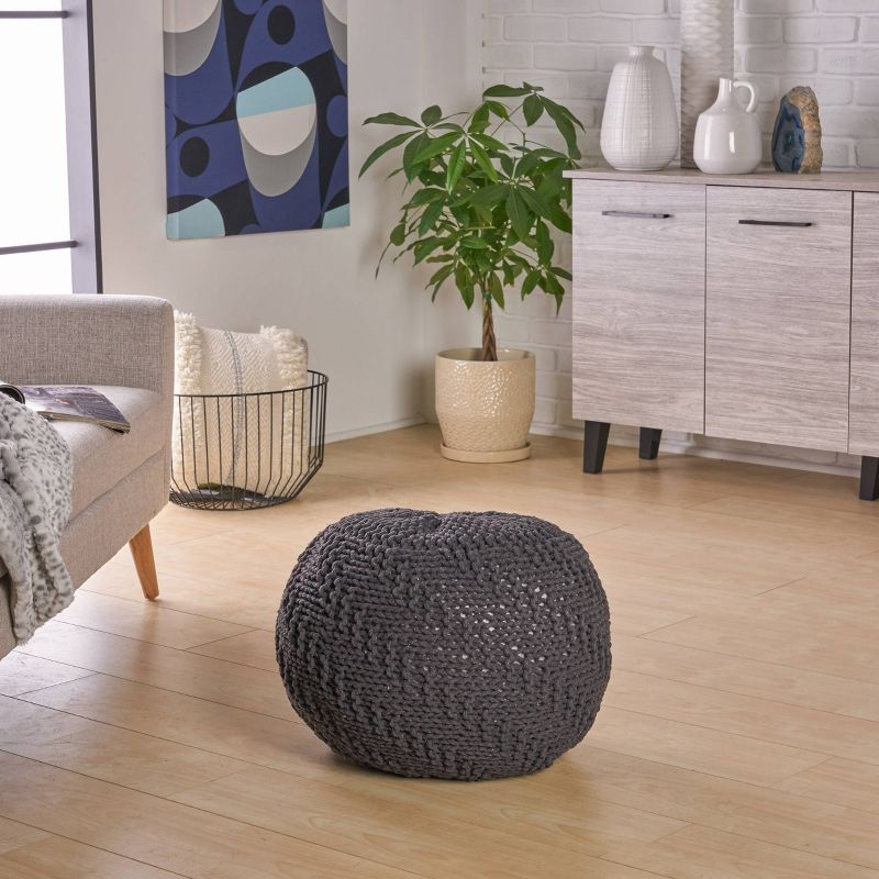 Alwes Knitted Pouf - Christopher Knight Home, 3 of 6