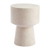 HomeRoots 18" Beige Faux Stone Round Pedestal End Table - 4 of 4
