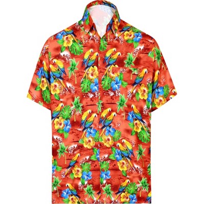 LA LEELA Men's Hawaiian Shirts Short Sleeve Button Down Shirt Mens Shirts Casual Beach Holiday Hawaii Island Shirts for Men