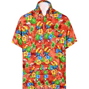 LA LEELA Men's Hawaiian Shirts Short Sleeve Button Down Shirt Mens Shirts Casual Beach Holiday Hawaii Island Shirts for Men - 1 of 3