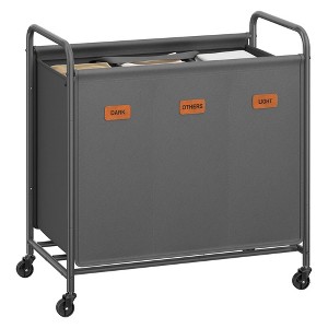 3-Section Laundry Sorter with Wheels, 44.9-Gallon Rolling Hamper with Removable Bags & Locking Casters, for Laundry Room Bedroom - 1 of 4