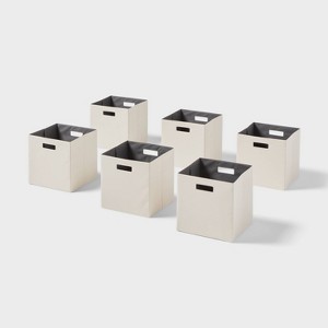 13" Fabric Bin 6pk Natural - Brightroom™ - 1 of 3