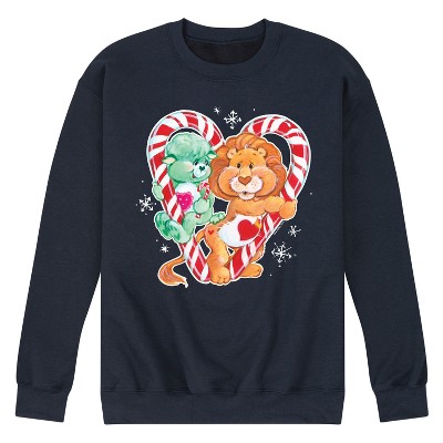 Men's - Care Bears - Christmas Candy Cane Heart Graphic Fleece Sweatshirt