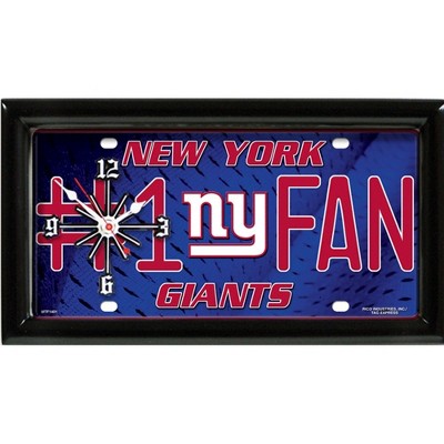 NFL Wall/Desk Analog Clock, #1 Fan with Team Logo - New York Giants