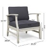 Christopher Knight Home Perla Outdoor Acacia Wood Club Chair, Light Gray/Dark Gray - 3 of 4