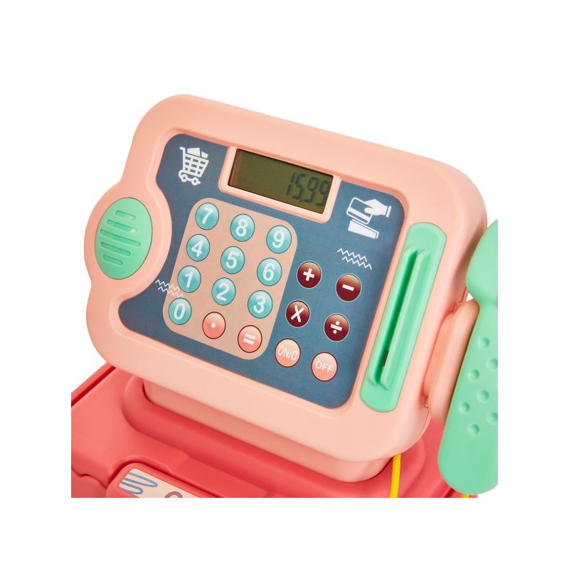 Toy Time Pretend Play Grocery Store Cash Register 30-Piece Playset - Pink, 3 of 10