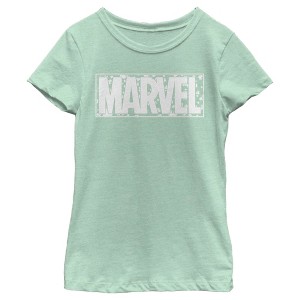 Girl's Marvel St. Patrick's Day Shamrock Marvel Logo T-Shirt - 1 of 4