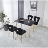 Set of 2 Office Chair with Steel Frame,Modern Fabric Upholstered Armless Chair,Accent Chair for Living Room or Bedroom-Cuddlewood - 2 of 4