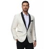 Clearlove Tuxedo Jacket for Men One Button Blazer Floral Shawl Lapel Suit Jacket Paisley Slim Fit Blazers,White,XXL - 3 of 4