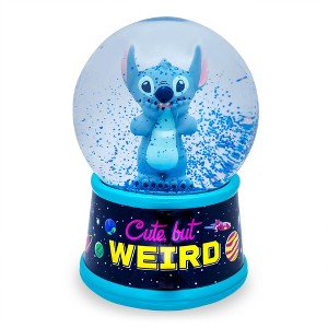 Silver Buffalo Disney Lilo & Stitch "Cute But Weird" Light-Up Snow Globe | 6 Inches Tall - 1 of 4