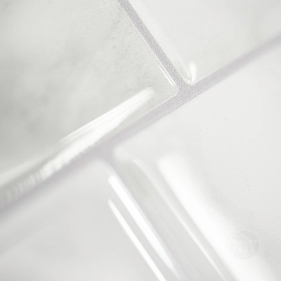 Metro Carrera White Marble Peel and Stick Backsplash Tiles