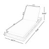 Patio Chaise Lounge Set with Adjustable Backrest, Curved Slatted Chaise with 4-Inch Cushion, Acacia Wood Frame Chaise Lounge-Coolbibila - 4 of 4