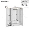 TiramisuBest 4 Door Wardrobe Armoire Closet with 2 Drawers - 4 of 4