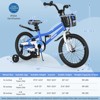 Gymax Kids Bike for Boys & Girls Aged 4-8 Years Old 16"/18" Children Bicycle Training Wheels Handlebar Basket Toddler Balance Bike Blue - 3 of 4