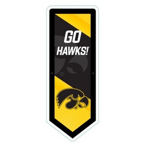 Evergreen Ultra-Thin Glazelight LED Wall Decor, Pennant, University of Iowa- 9 x 23 Inches Made In USA - 1 of 4