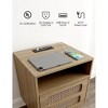 Whizmax Rattan Nightstand with Charging Station, Boho End Table with USB Ports & Power Outlets,Naturalcolor - 4 of 4