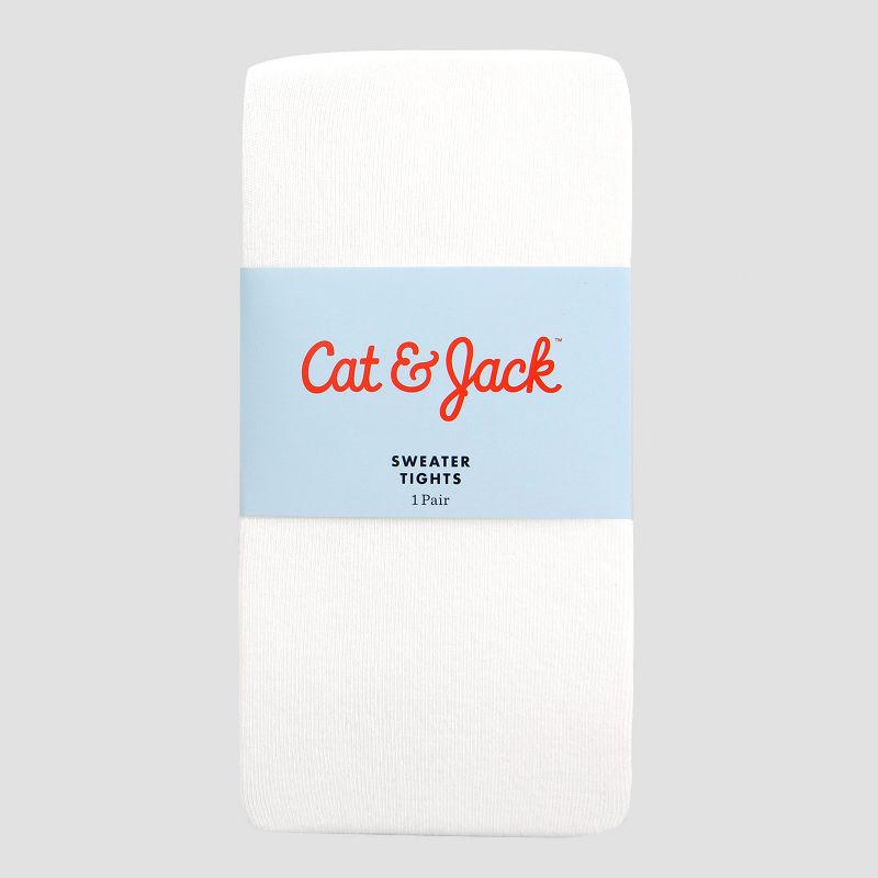 Girls' Cotton Tights - Cat & Jack&#153; White, 2 of 3