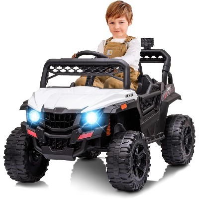 Garvee 12V Kids Ride-On Truck Car with Remote Control LED Lights Music and Spring Suspension