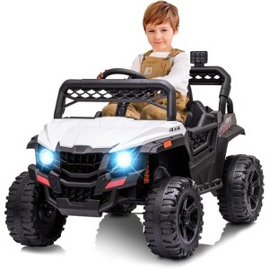 Garvee 12V Kids Ride-On Truck Car with Remote Control LED Lights Music and Spring Suspension - 1 of 3