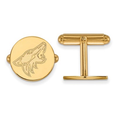 Black Bow Jewelry 14k Yellow Gold Plated Sterling Silver Arizona Coyotes NHL Cuff Link