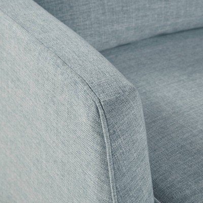 Bedford Farmhouse Light Blue Swivel Accent Chair with Lumbar Support