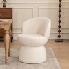 YOUNIKE Swivel Makeup Vanity Chair Boucle Fabric Barrel Accent Chair Upholstered Dining Chair 22" Wide Sofa Chair for Dressing Nook - 2 of 4