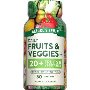 Nature's Truth Super Fruits and Veggies | 60 Vegan Capsules | Vitalizing Antioxidant Superfood Formula | Non-GMO & Gluten Free Supplement - 1 of 4