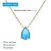 Unique Bargains Women's Birthstone Cubic Zirconia 18K Gold Plated Teardrop Necklace 17.7" - 2 of 4