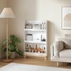 ORRD Wall-Mounted Kids Bookshelf - 3 Front-Facing Shelves, White with Natural Wood Base - 2 of 4