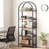homfan 5 Tier Bookcase Arched Display Racks Tall Standing Bookshelves Metal Frame Open Storage Rack Shelf Large Book Shelf for Bedroom, Living Room - 4 of 4