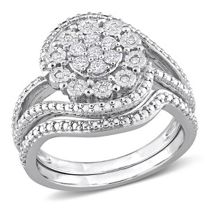 EVERLY JEWELRY | Sterling Silver 1/4 CT TW Diamond Vintage Bridal Set - 1 of 4
