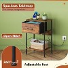 GALAXHERO Nightstand with Charging Station, 25" Bedside Table with Fabric Drawer and Open Shelf, 2-Tier Small End Table for Bedroom - 4 of 4