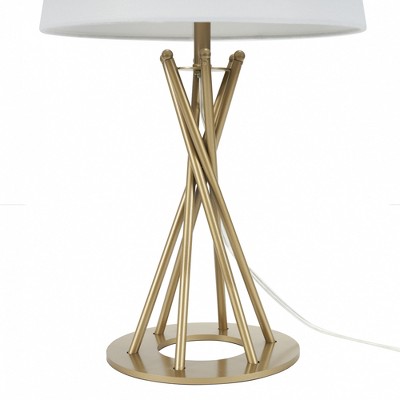 23" Elegant Gold Metal Twist Table Lamp with White Shade