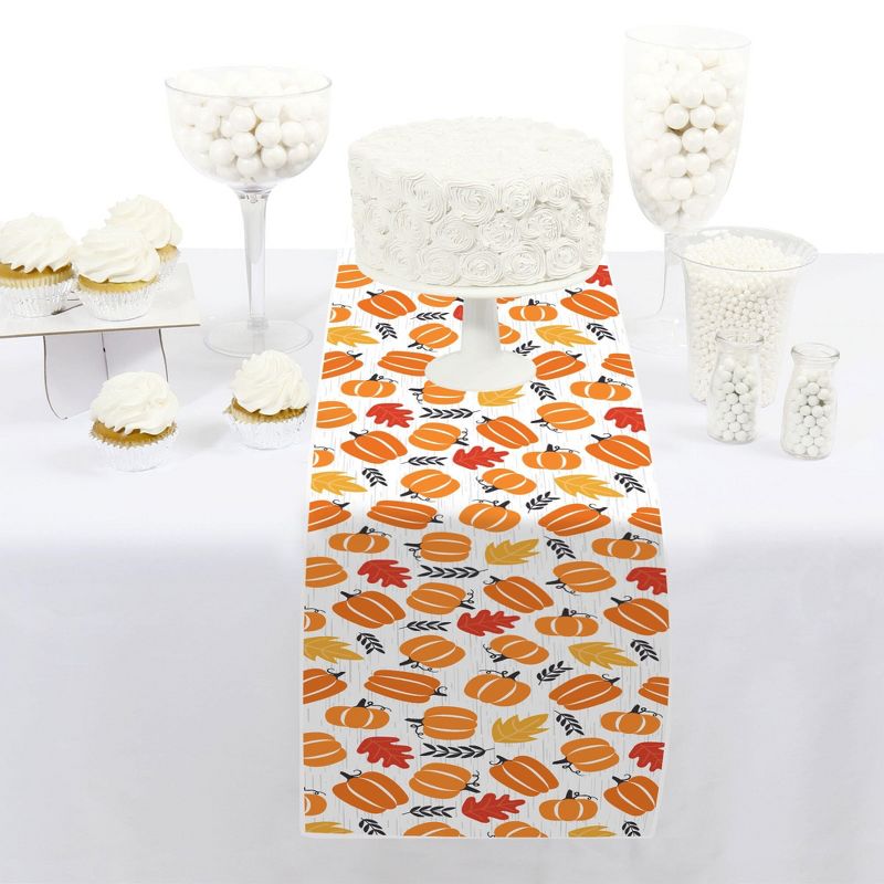 Big Dot of Happiness Fall Pumpkin - Petite Halloween or Thanksgiving Party Paper Table Runner - 12 x 60 inches, 2 of 5