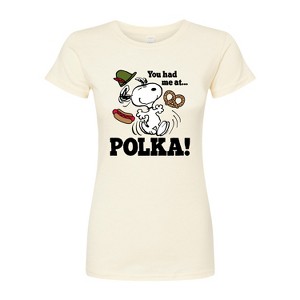 Women's - Peanuts - You Had Me At Polka Fitted Graphic T-Shirt - 1 of 4
