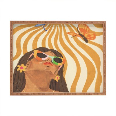 Gigi Rosado Sun woman Rectangular Tray - Deny Designs