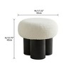 Broadcloth Pleat Mushroom Stool, Mushroom Stool Ottoman Footstool Lamb Wool Seat Bedroom Bench Shoe End Of Bed Bench,abstract,white,16.54in,1.38ft - 4 of 4