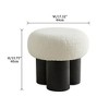 Broadcloth Pleat Mushroom Stool, Mushroom Stool Ottoman Footstool Lamb Wool Seat Bedroom Bench Shoe End Of Bed Bench,abstract,white,16.54in,1.38ft - image 4 of 4