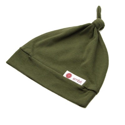 Image of embe Newborn Top Knot Hat, One-Size, Moss Green