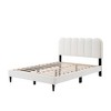 ORRD Queen Bed Frame with Lambswool Petal Headboard & Atmosphere Light, Cream Upholstered Soft Bed - 4 of 4