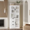 FUFU&GAGA Minimalist Tall Display Cabinet with Glass Doors,Show Cabinet with Drawers,Multi-Function Bookshelf,for Living Room & Study Organization - 3 of 4