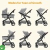 Convertible Baby Stroller 2 in 1 with Adjustable Backrest & Canopy Foldable Aluminum Alloy Anti-Shock - 3 of 4